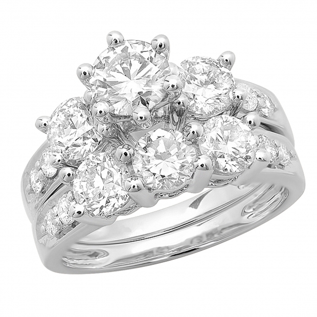 Baguette & Round Cut Diamond Engagement Ring Set 1/3 CT Dazzlingrock Collection 0.35 Carat ctw 14K Gold Marquise 