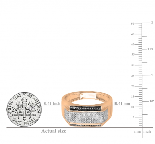 Buy 0.45 Carat (ctw) 18K Rose Gold White & Black Diamond Men's Hip