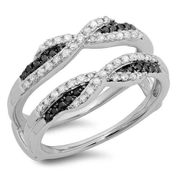 Buy 0.50 Carat (ctw) 14K White Gold Round Black & White Diamond