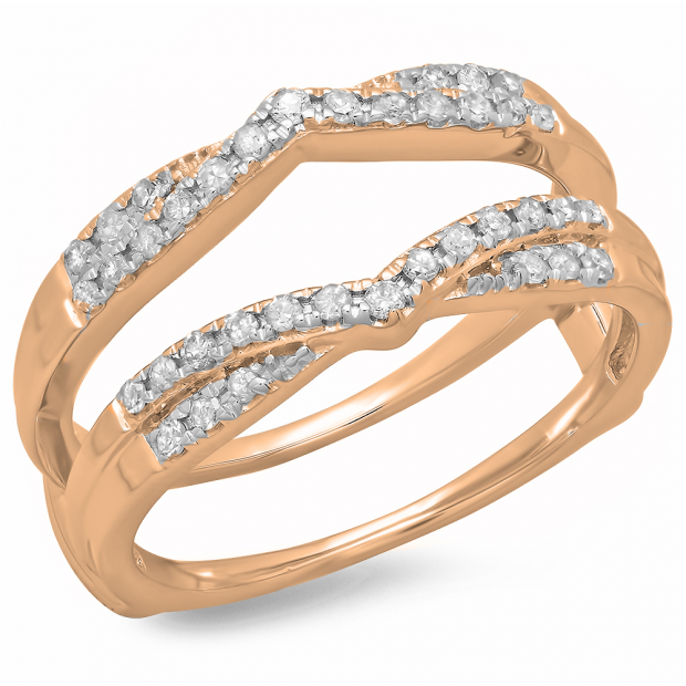 Buy 0.33 Carat (ctw) 10K Rose Gold Round Cut Diamond Ladies