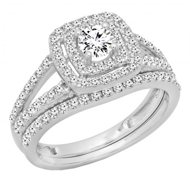 IGI Certified 10k Rose Gold 0.15 Ct Diamond Split Shank Engagement Wedding Ring 