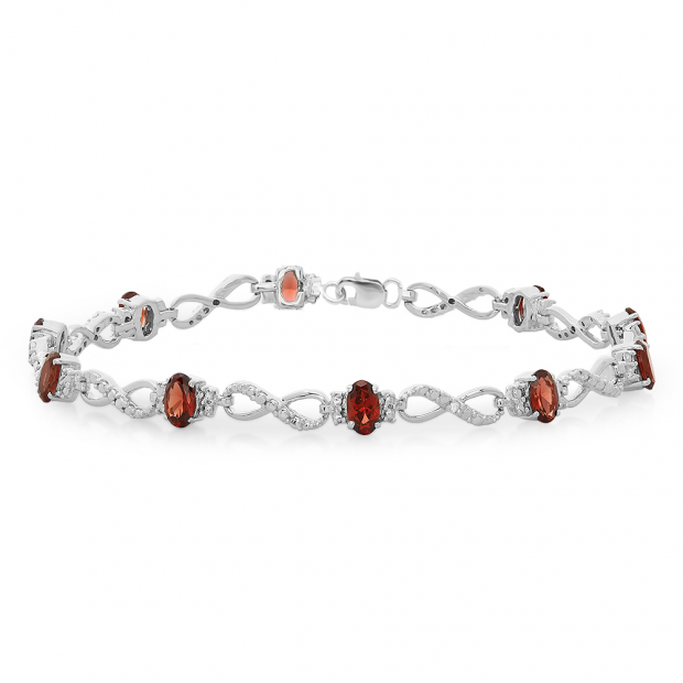 アクセサリー Engraved Cutstone Link Bracelet Buy 6.41 Carat (ctw) Sterling Silver Real Oval Cut Genuine