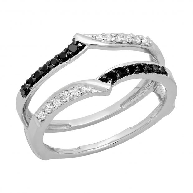 Buy 0.33 Carat (ctw) 10K White Gold Round Black & White Diamond