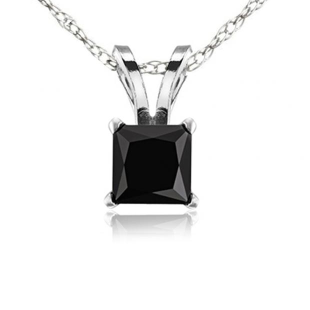 black diamond solitaire pendant