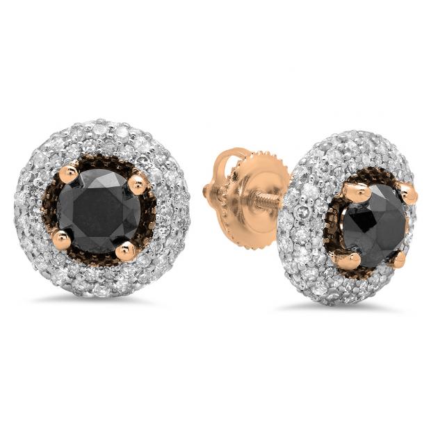 Rose Gold Dazzlingrock Collection 18K Ladies Halo Style Stud Earrings Rose Gold Dazzlingrock Collection 18K Ladies Halo Style Stud Earrings