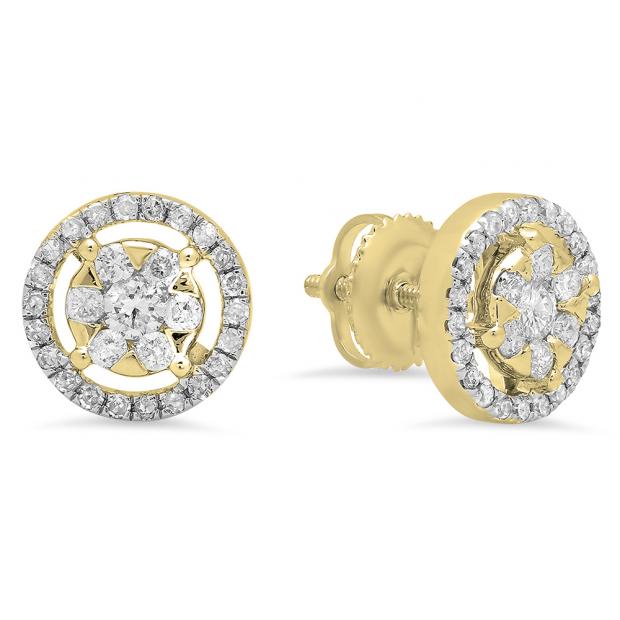 White Gold Dazzlingrock Collection 18K Cluster Flower Stud Earrings White Gold Dazzlingrock Collection 18K Cluster Flower Stud Earrings
