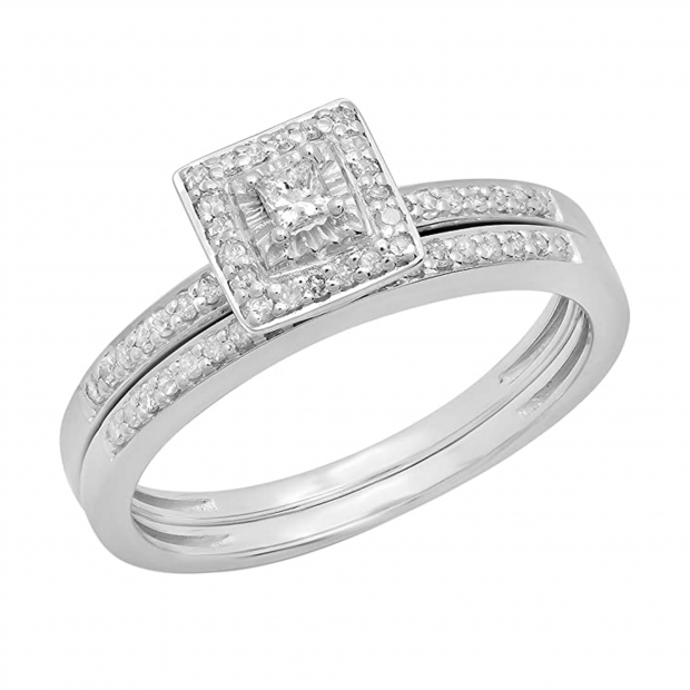 DazzlingRock Collection 925 Argento Rotonda Zirconia Cubica