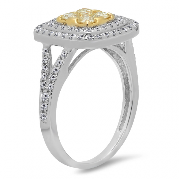Buy 0.95 Carat (ctw) 18K White & Yellow Gold Two Tone Round