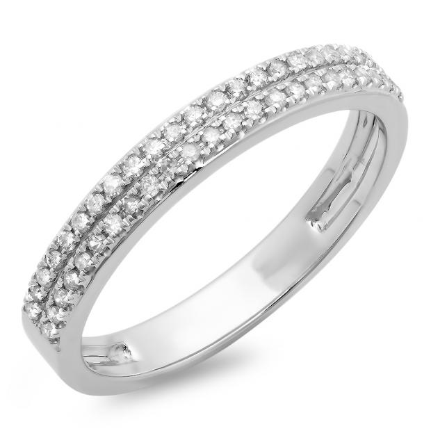 10k white gold band with 1/5 store CT Diamond