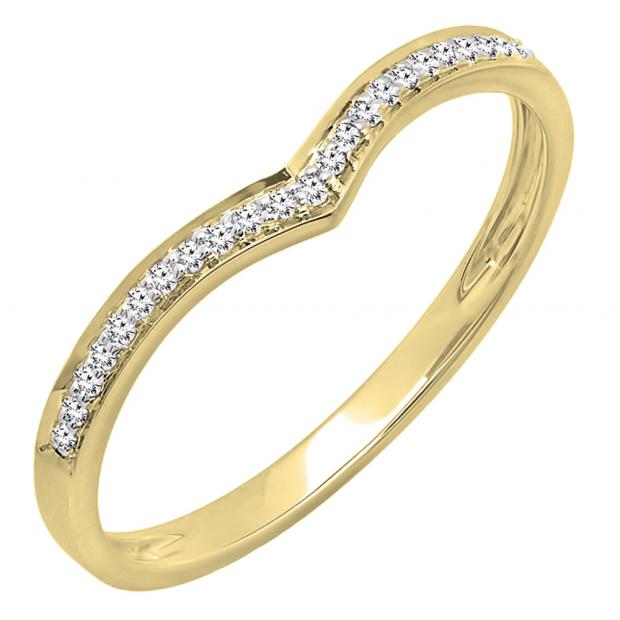 Buy 0.08 Carat (ctw) 14K Yellow Gold Round White Diamond Ladies