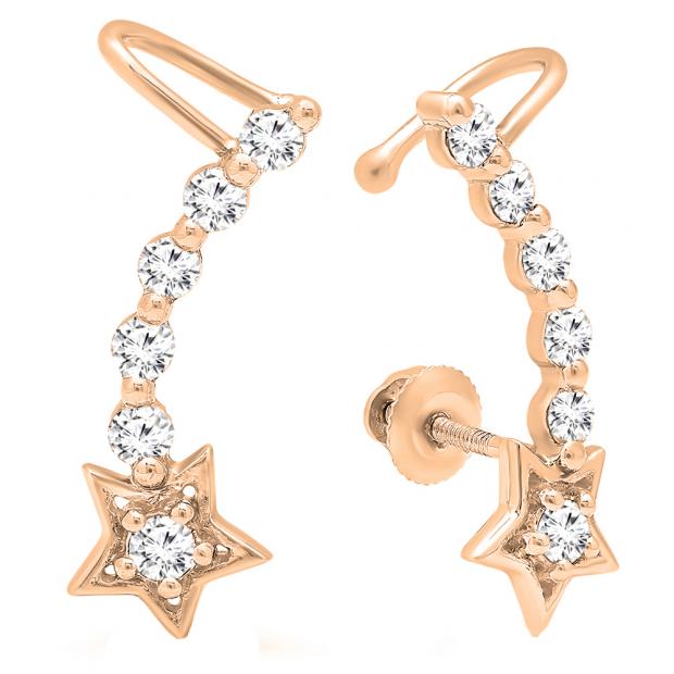 Rose orders Gold Star Studded Ear Climbers