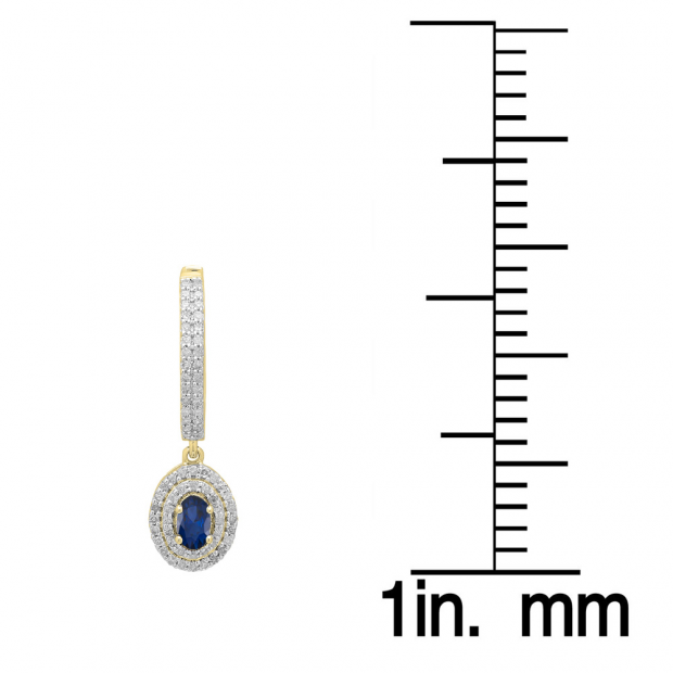 Buy 1.10 Carat (ctw) 14K Yellow Gold Oval Cut Blue Sapphire