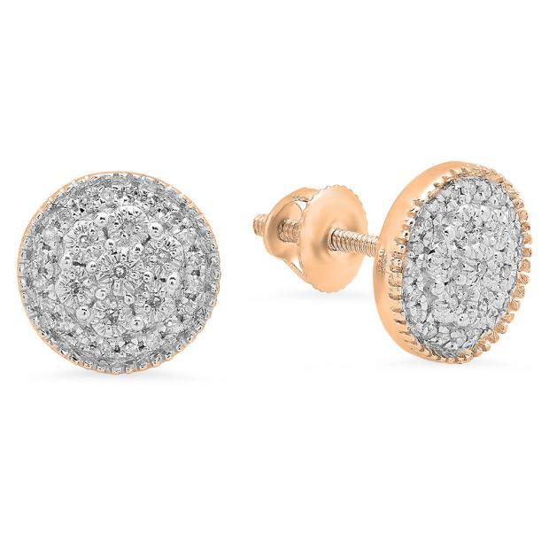 Stylish Rose Gold Diamond Earrings 18K Rose Gold