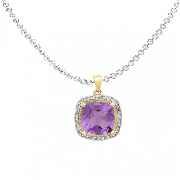 2.70 Carat Purple Sapphire and Diamond Pendant