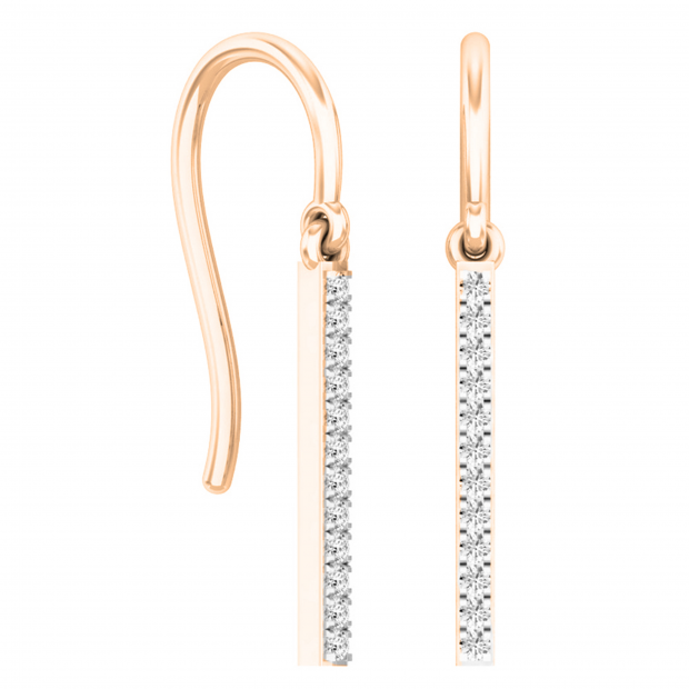 Buy 0.15 Carat ctw 18K Rose Gold Round Cut White Diamond Ladies Fashion Dangling Earrings Online at Dazzling Rock