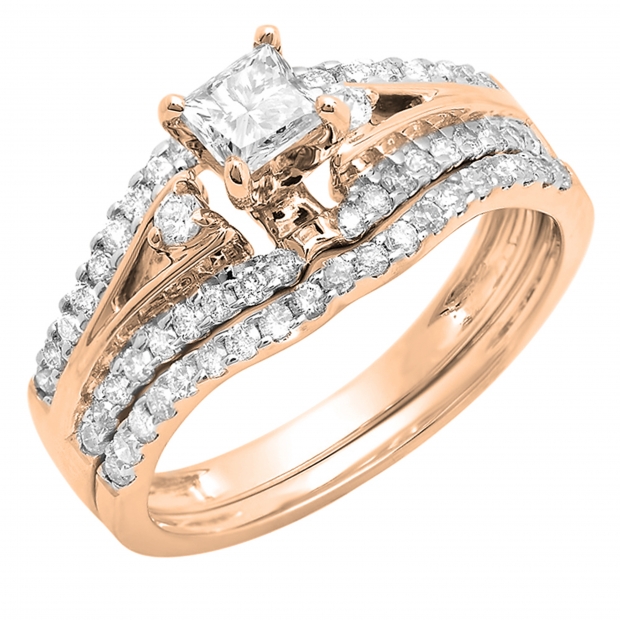 LADIES BRIDAL SET 1.00CT ROUND DIAMOND 14K ROSE GOLD LADIES BRIDAL SET 1.00CT ROUND DIAMOND 14K ROSE GOLD