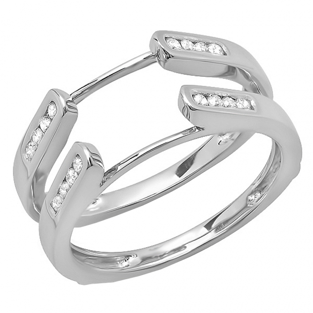 Dazzlingrock Collection Round Lab Created Gemstone Ladies Guard Double Wedding Band 10K Yellow Gold