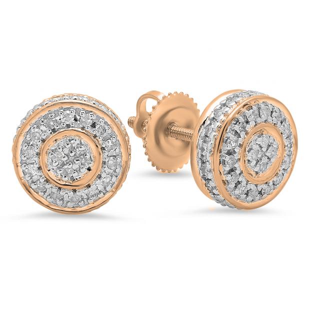 ctw 14K White Gold Round White Diamond Ladies Circle Shape Stud Earrings 1/3 CT Dazzlingrock Collection 0.33 Carat ctw 14K White Gold Round White Diamond Ladies Circle Shape Stud Earrings 1/3 CT Dazzlingrock Collection 0.33 Carat