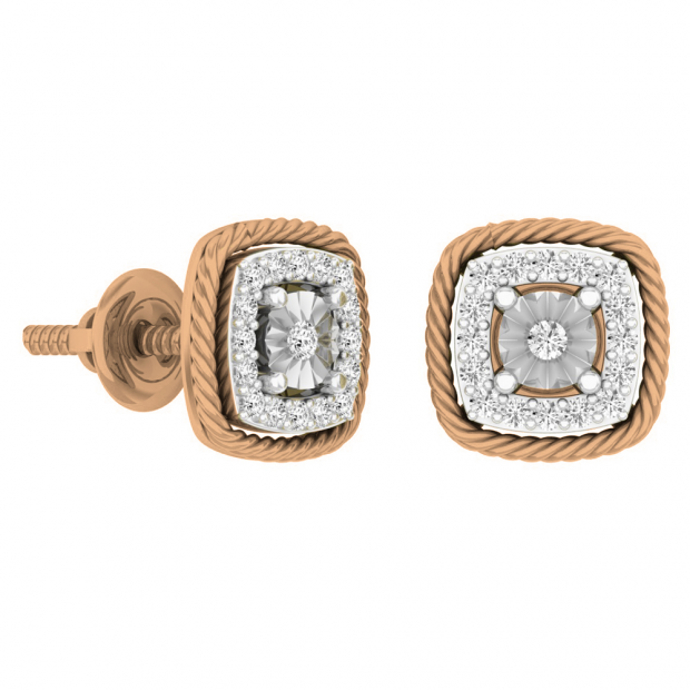 18K 0.15ct diamond selling stud earrings