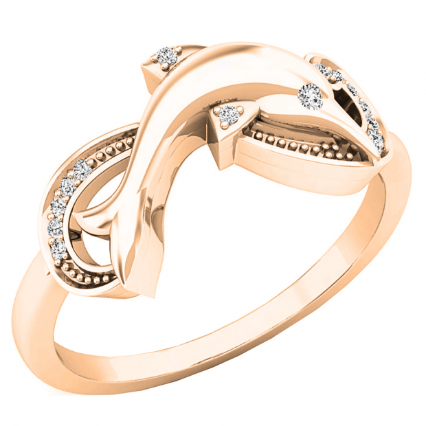 Round Fancy rose gold rings for woman