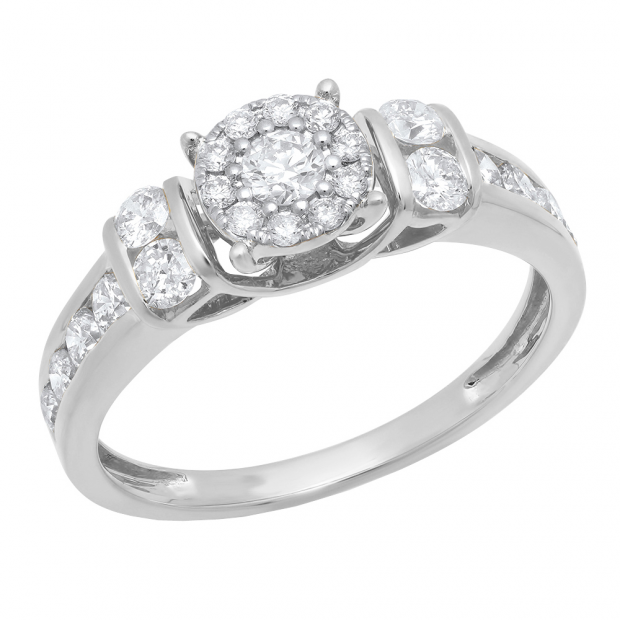 LADIES RING 0.85CT ROUND DIAMOND 10K WHITE GOLD LADIES RING 0.85CT ROUND DIAMOND 10K WHITE GOLD