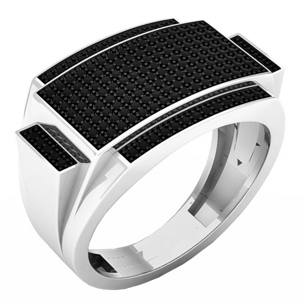 David Yurman Mini Chevron Pinky Ring in 18K White Gold with Pave Black  Diamonds DYGLD04060 - Radcliffe Jewelers