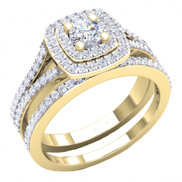 10K Yellow Gold Round Cubic Zirconia 