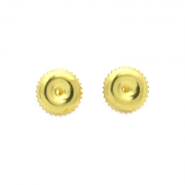 10K Solid White & Yellow Gold Replacement Single Screw Back for