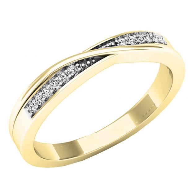 0.10 Ct. Ctw Diamond Wedding Band In 14K Solid Yellow Gold | sport