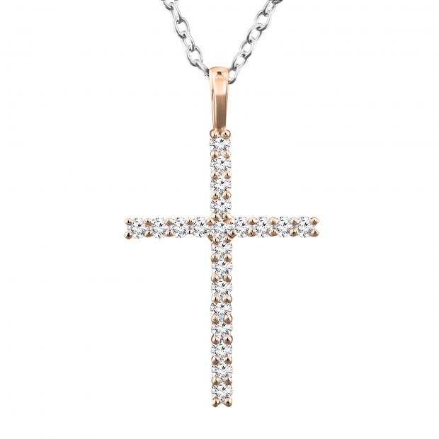 Rose gold womens cross necklace discount