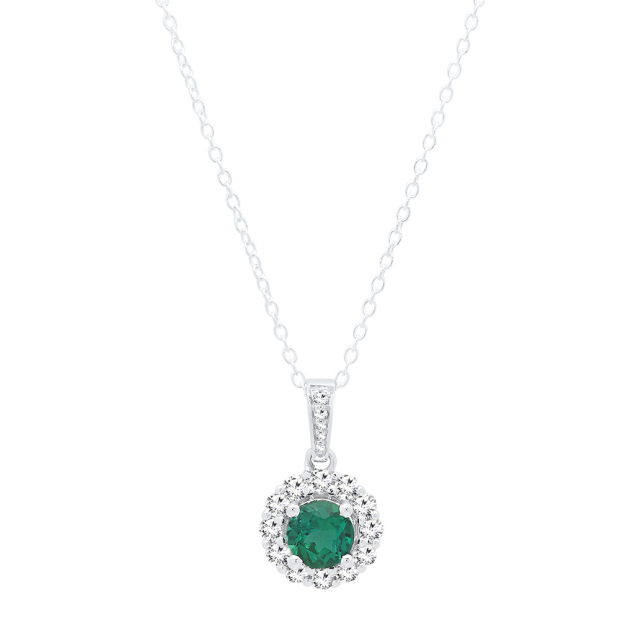 Dazzlingrock Collection 18K 5 MM Round Lab Created Gemstone Ladies Solitaire Pendant Yellow Gold