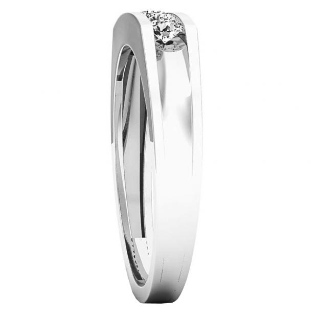 Buy 0.45 Carat (ctw) 18K White Gold Round White Diamond Mens