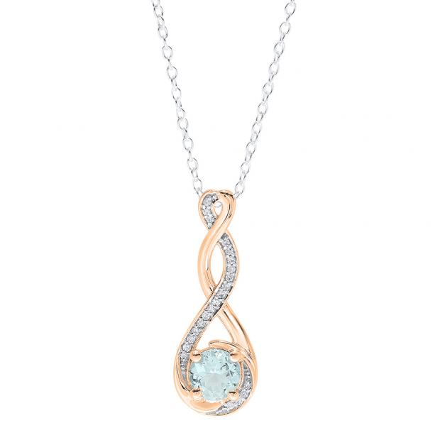 aquamarine infinity necklace