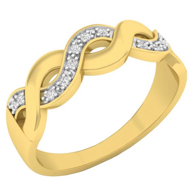 Buy 0.08 Carat (ctw) 14K Yellow Gold Round White Diamond Ladies