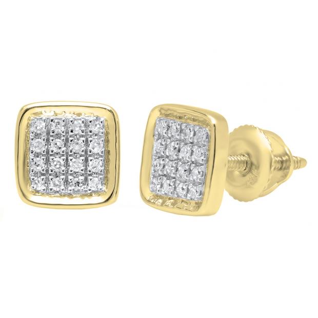 Buy Carat (ctw) 14K Yellow Gold Round White Diamond Micro