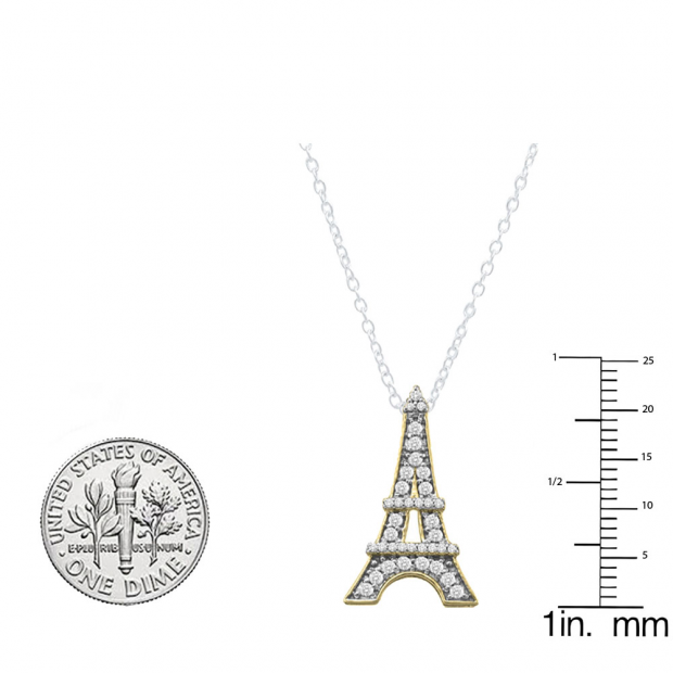 Eiffel tower 14k solid cheapest gold pendant