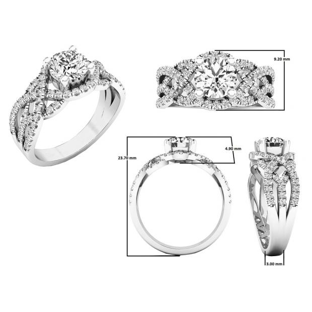 Buy 1.25 Carat (cttw) Round Diamond Crossover Ladies Promise Ring 1 1/4 CT  10K White Gold Online at Dazzling Rock