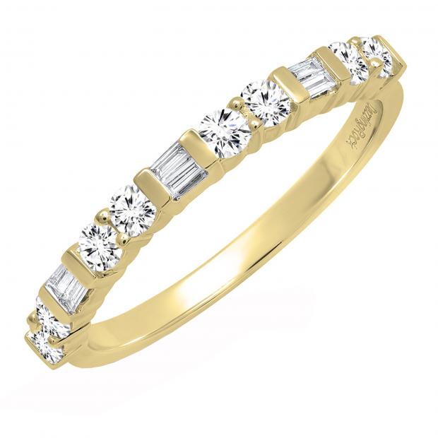 LADIES RING 0.40CT BAGUETTE/ROUND DIAMOND 10K YELLOW GOLD LADIES RING 0.40CT BAGUETTE/ROUND DIAMOND 10K YELLOW GOLD