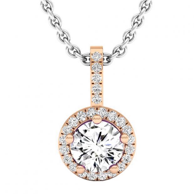 Buy 0.65 Carat (ctw) 18K Rose Gold Round White Diamond Ladies