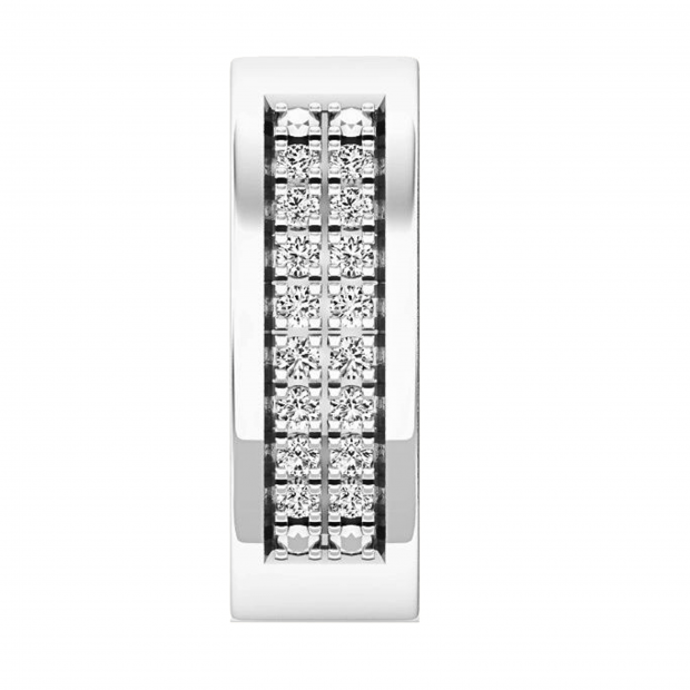 Buy Round White Diamond Unisex Double Row Mini Classic Hoop