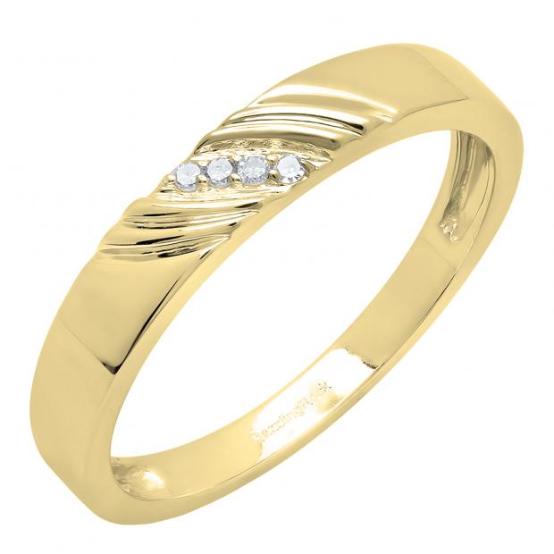 MEN'S YELLOW GOLD FASHION RING WITH 3 ROWS OF WHITE AND COCOA DIAMONDS -  Howard's Jewelry Center