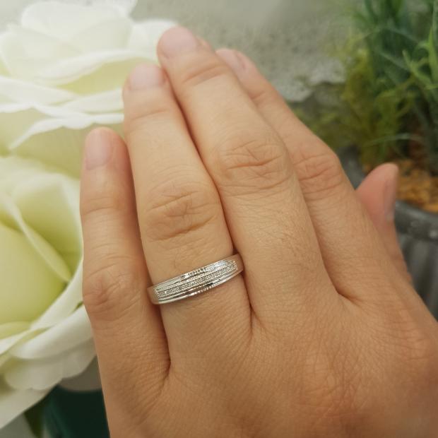 Real 10k Gold Diamond Wedding Anniversary Engagement Men Band Ring