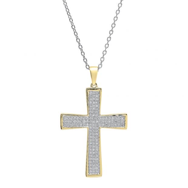 LADIES PENDANT WITH CHAIN 0.35CT ROUND DIAMOND 10K YELLOW GOLD LADIES PENDANT WITH CHAIN 0.35CT ROUND DIAMOND 10K YELLOW GOLD