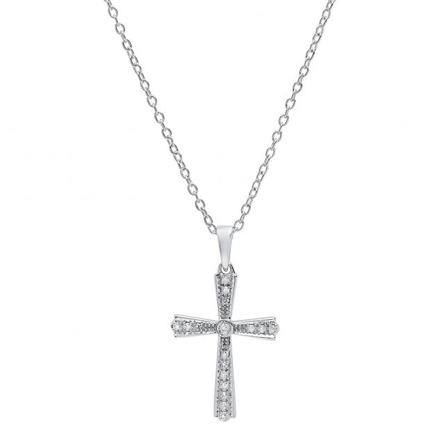 Womens cross store diamond necklace