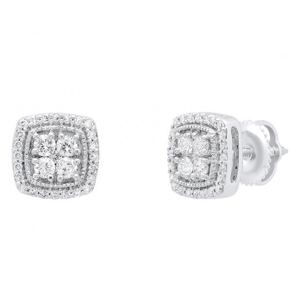 18K White 2ct Diamond Stud Earrings Womens shops Studs Gold 925 Silver Jewelry NEW ct