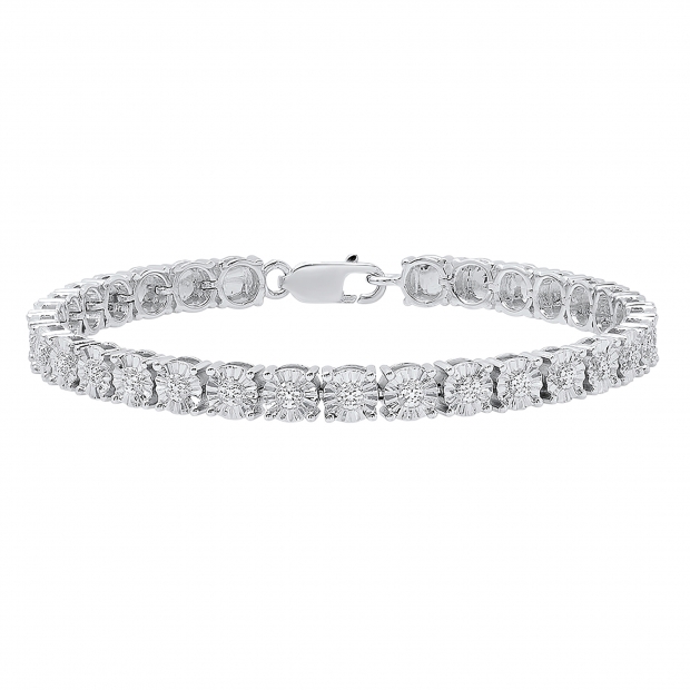 Buy 0.25 Carat (ctw) Sterling Silver Round White Diamond