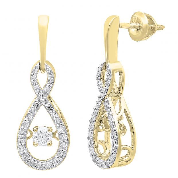 Infinity 14k shops solid gold Dangle Earrings