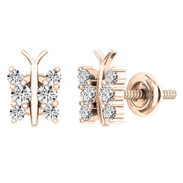 Ladies 14K White Gold buy Stud Earrings set with 0.30 CTW Cubic Zirconia