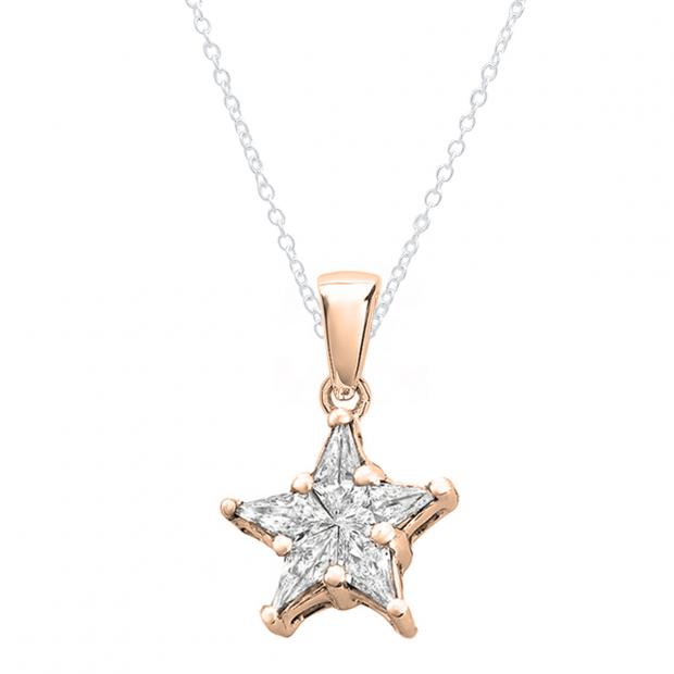 0.25 Carat ctw Sterling Silver Round Diamond Ladies Starfish Earrings 1/4 CT 