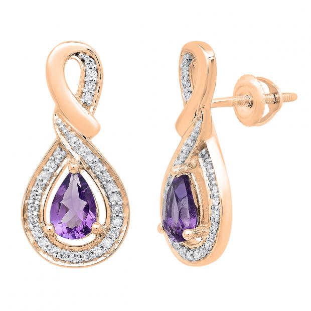 送料無料Dazzlingrock Collection 6X4 mm Pear Lab Created Blue Sapphire & Round Natur